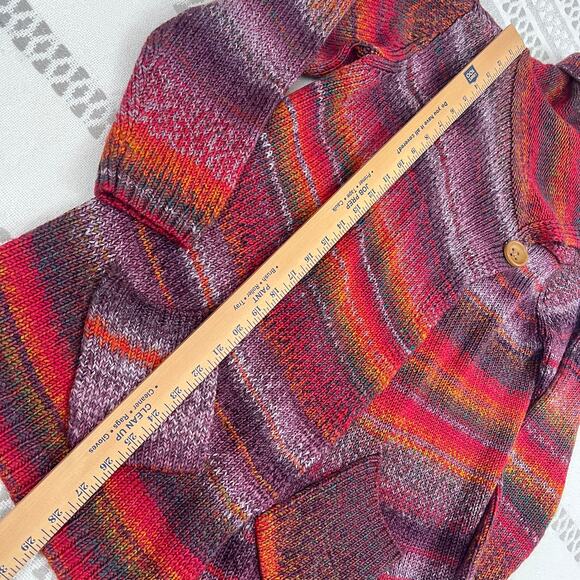 J. Jill Rainbow Marl Knit Cardigan Sweater Shawl Collar Long Sleeve Womens M - Picture 3 of 11